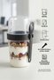 Set of 3 Snack Food Yogurt Muesli Granola Diet Containers with Forks and Spoons - Food Storage Container - 4
