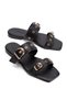 Women's Trok and Buckle Detailed Slippers 6330 Black-2