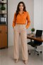 Women's Long Sleeve Shirt with Buttons, Classic Collar, Suitable for Casual and Office Wear - Orange - 4