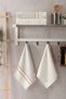 100% Cotton 4-Piece Kitchen Towel Set 40X60 cm - Ecru/Grey
