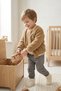Baby & Kids Teddy Jacket - Soft Car Embroidered Beige Zippered Cardigan - 5