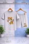 Children's Sinser Kaplan Tek Pati Havada Printed Crew Neck 3-Piece T-Shirt - Shorts Set - 3