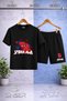 Children's Orumcekman Red Ag Eller Yazida Printed Crew Neck T-Shirt - Shorts Set