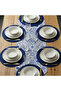 American Service, New Season 6-Piece Cobalt Blue Color Supla and Runner Cover Blue Hexagonal Set - 2
