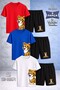 Children's Sinser Kaplan Left Side Printed Crew Neck 3-Piece T-Shirt - Shorts Set
