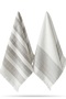100% Cotton 4-Piece Kitchen Towel Set 40X60 cm - White/Grey - 3