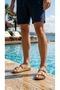 Soft Leather Orthopedic and Lightweight Sole Double Buckle Adjustable Pool Garden Home Outdoor Slippers - 2