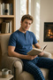 Men's 100% Cotton Ghost Pajama Set Short Sleeve Buttoned Collar T-Shirt with Plaid Pants Summer Home Wear Set - 2