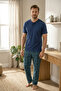 Men's 100% Cotton Ghost Pajama Set Short Sleeve Buttoned Collar T-Shirt with Plaid Pants Summer Home Wear Set
