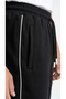 Men's Black Shorts with Side Piping Detail, Front Zipper Pockets, Back Pocket, Combed Cotton Fabric - 7