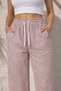 Women's Burgundy Elastic Waist Waterway Pocket Trousers