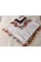 Brand Handcrafted Needle Embroidered Writing 100% Cotton Muslin – 4 Sides Embroidered Elegant Headscarf 100X100 cm - 4