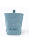 Velvet Makeup Bag Blue – Love Embroidered Suede Lined Organizer & Travel Bag 17X23X10 cm - 4