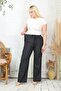 Wide Leg Elastic Waist Summer Plus Size Tencel Jeans - 5