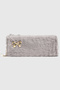 Plush Fabric Bowknot Detailed Pencil Case and Makeup Bag with Pearls - Aesthetic Soft Organizer - 2