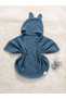 5 Colors Organic Cotton, Hooded Muslin Children's Poncho / Indigo Blue