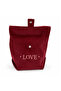 Velvet Makeup Bag Claret Red – Love Embroidered Suede Lined Organizer & Travel Bag 17X23X10 cm - 5