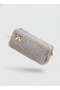 Plush Fabric Bowknot Detailed Pencil Case and Makeup Bag with Pearls - Aesthetic Soft Organizer - 7