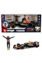 1:24 Oracle Red Bull Racing Rb19 Formula 1 Race Car with Max Verstappen Figure 23 cm Licensed Model Vehicle Ages 8+