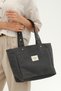 Dark/Black Waxed Canvas with Gold Staple Detail & Strap with Gold Staple Detail (Width:28 Length:25) - 7