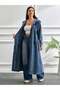 Hooded Denim Dress |   Long Cut with Pockets Modern Style
