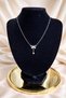 Zircon Stone Bow Detail Hanging Steel Women's Necklace - 2