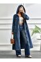Hooded Denim Dress |   Long Cut with Pockets Modern Style - 3