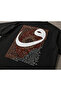 Oversize Black T-Shirt with Sabr Written and Carpet Patterned Back Print Unisex 100% Cotton - 4