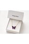 Purple Butterfly Stone 316L Stainless Steel Necklace Gift - 3