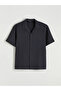 Anthracite Regular Fit Resort Collar Men's Shirt - 5