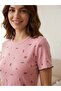 Summer Knitted Patterned Women's Short Sleeve Pajama Set - 3