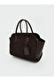 Brown Straw Women's Bag with Shoulder Strap - 2