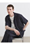 Anthracite Regular Fit Resort Collar Men's Shirt