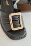Harmon Genuine Leather Ankle Strap Buckle Detailed Thick Heeled Shoes - 2