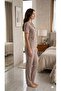 Summer Shirt Collar Buttoned Women's Pajama Set - 4