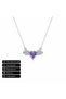 Purple Heart Stone Wing Detailed 316L Stainless Steel Necklace Gift - 2