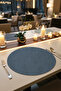 American Service Round Faux Leather Tray Set of 6 - 2