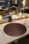 American Service Round Faux Leather Tray Set of 6 - 2