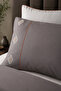 Cuadro 100% Cotton, Embroidered Double Duvet Cover Set 6 Pieces Anthracite Gray Geometric Embroidered Dowry Premium Set - 5