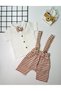 Baby Boy Striped Summer Muslin Shirt Overalls Set Burgundy Striped - 2