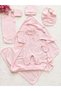 100% Cotton Scalloped 7-Piece Baby Girl Hospital Discharge Set - Powder Pink - 4