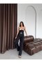 Black Belt Detailed Pleated Palazzo Trousers - 2