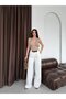 White Belt Detailed Pleated Palazzo Trousers - 6