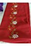 Elegant Flower Pattern Embroidered Crepe Fabric Prayer Cover, Dowry Mevlit Headscarf Without Needlework - 3