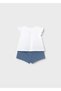Baby Girl 4-Piece Ruffle T-Shirt Shorts Set Red 1643 - 3