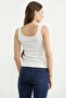 Thick Strap Cotton Ribbed Basic Undershirt - Ecru - 4
