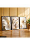 White Delicate Flowers 3 Pieces Black Wooden Framed Painting Act - 3