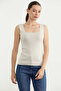 Thick Strap Basic Knitwear Undershirt - Stone - 2
