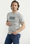 Printed Basic Short Sleeve T-Shirt - Gray - 3