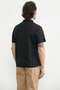 Polo Collar Pique Fabric T-Shirt - Black - 4